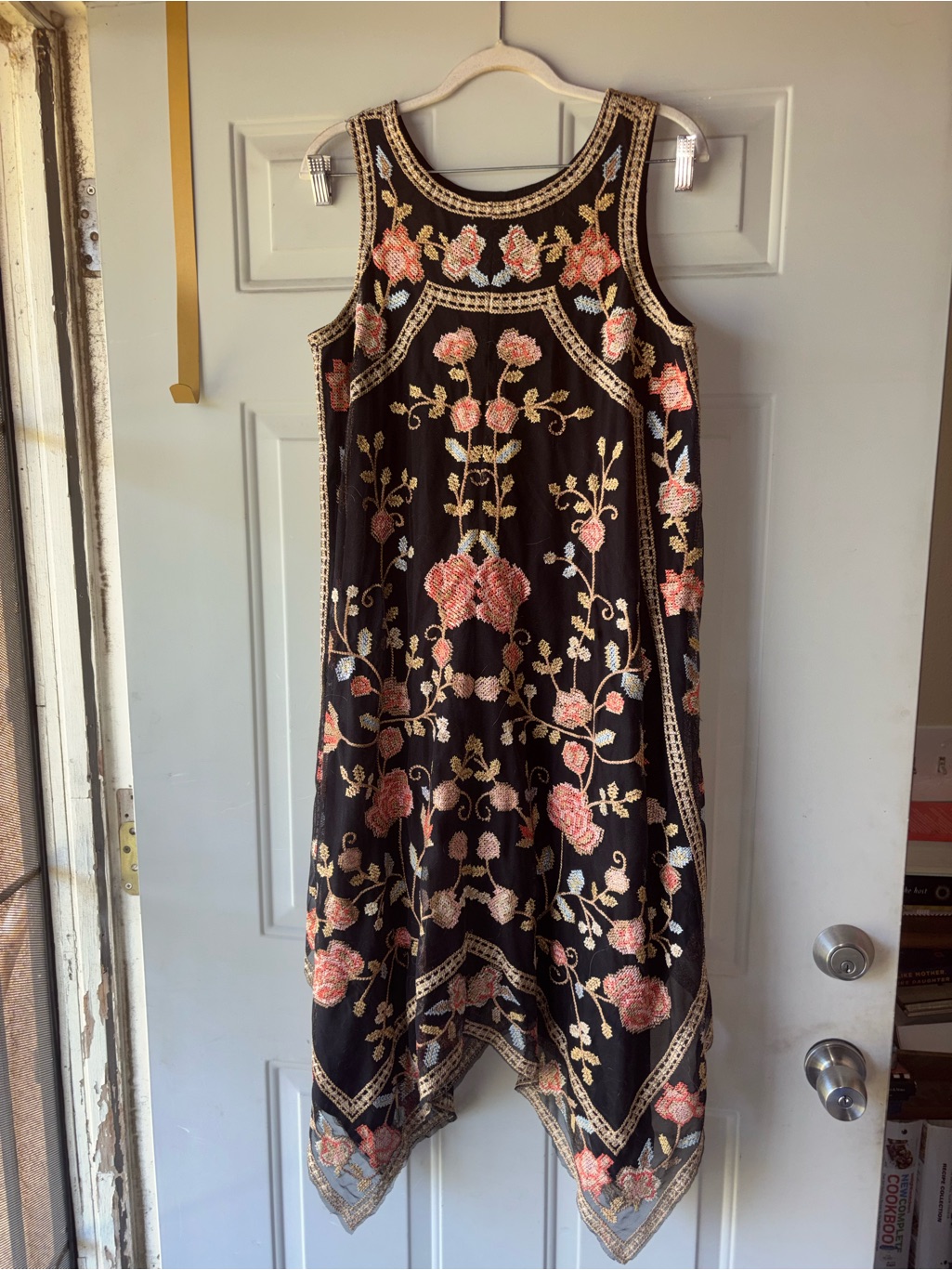 Tolani Collection Black Embroidered Boho Dress Size S